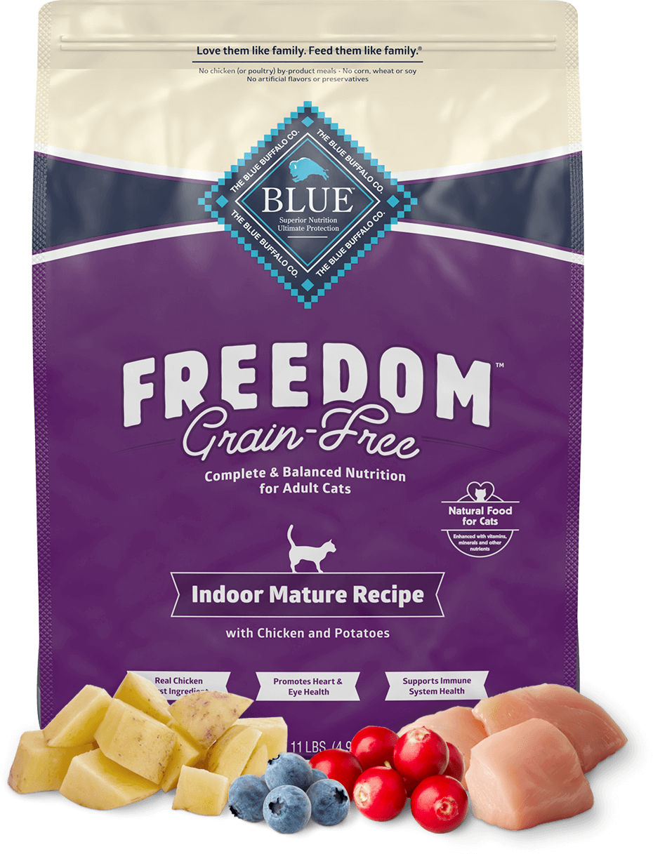 BLUE Buffalo Freedom Grain-Free Indoor Chicken Recipe - Mature Cat (Dry)